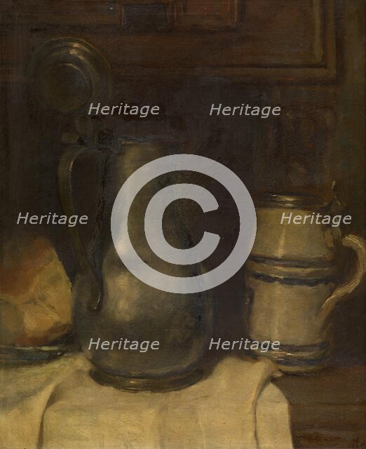 Still Life with Pewter Jar, 1915. Creator: Paul Claes.