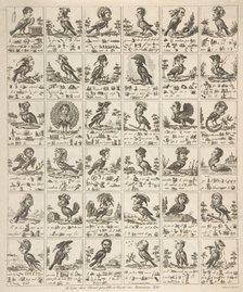 Sheet of Rebuses with Birds with Human Heads, ca. 1834., ca. 1834. Creator: Anon.