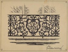 Cast Iron Balcony Rail, c. 1936. Creator: Thomas Byrne.