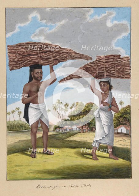 Woodmonger in Culla Caste, from Indian Trades and Castes, ca. 1840. Creator: Anon.