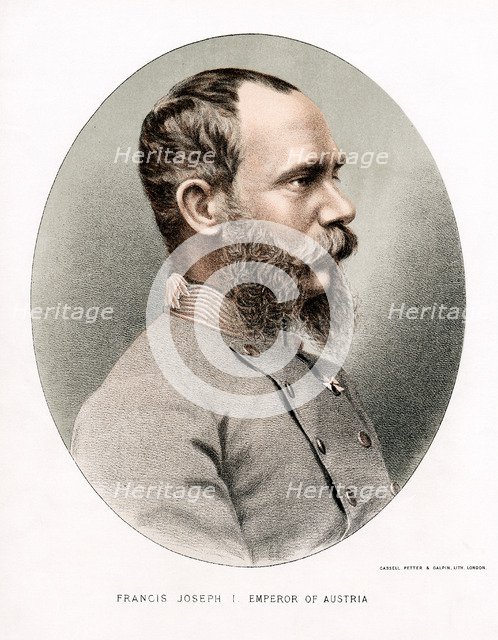 Franz Joseph, Emperor of Austria, c1880. Artist: Cassell, Petter & Galpin
