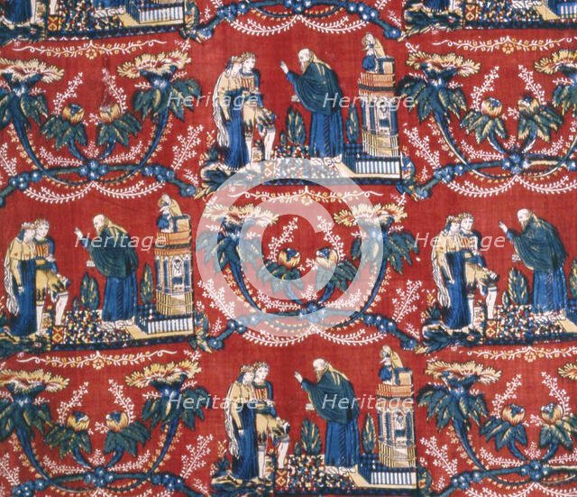 Le Mariage (Furnishing Fabric), Bolbec, c. 1810. Creator: Unknown.