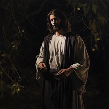 AI IMAGE - Illustration of Jesus Christ in the Garden of Gethsemane, 2023. Creator: Heritage Images.