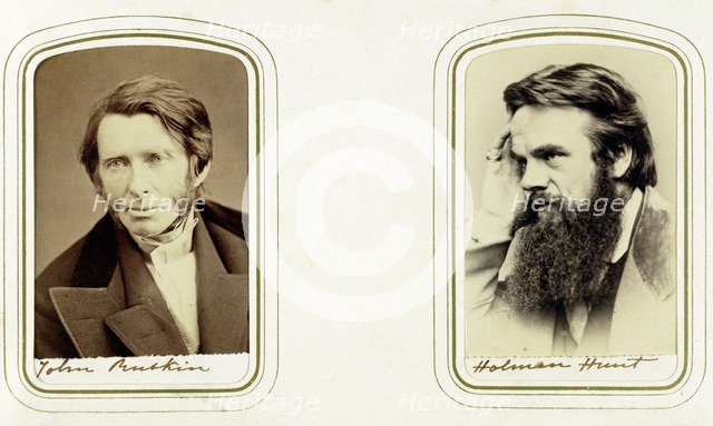 John Ruskin, English artist, poet and critic, and William Holman Hunt, English artist, 1865. Artist: Elliott & Fry