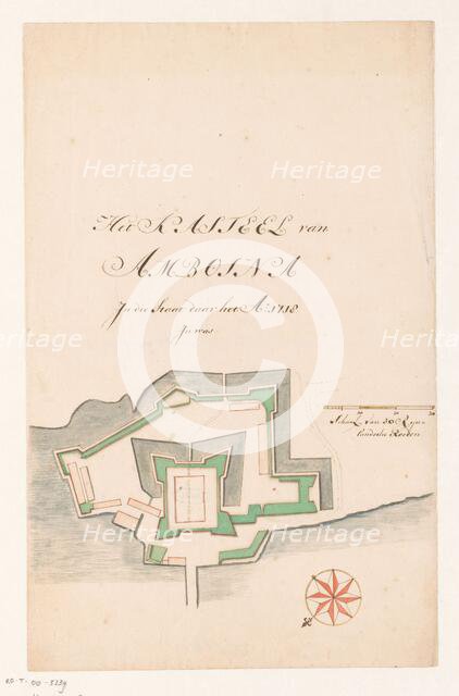 Plan of Fort Victoria, Ambon, 1718.  Creator: Anon.