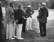 Royal cricketers at Cumberland Lodge, Windsor Great Park, Berkshire, 1911 (1912).Artist: Ernest Brook