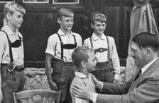 Four brothers meet Adolf Hitler, 1936. Artist: Unknown