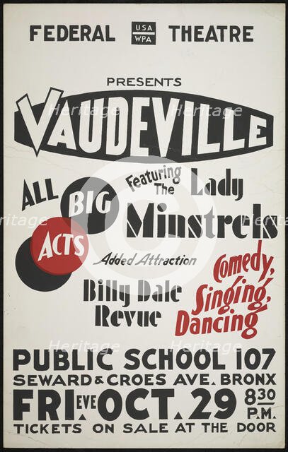 Vaudeville, New York, [1930s]. Creator: Unknown.
