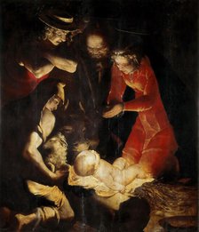 The Adoration of the Shepherds, 1550. Creator: Cambiaso (Cambiasi), Luca (1527-1585).