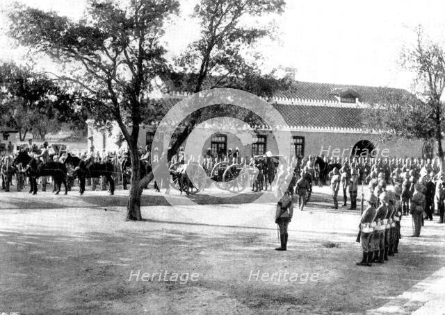 Burial of the late Sir Henry Havelock-Allan: departure of the funeral procession, 1898. Creator: Unknown.