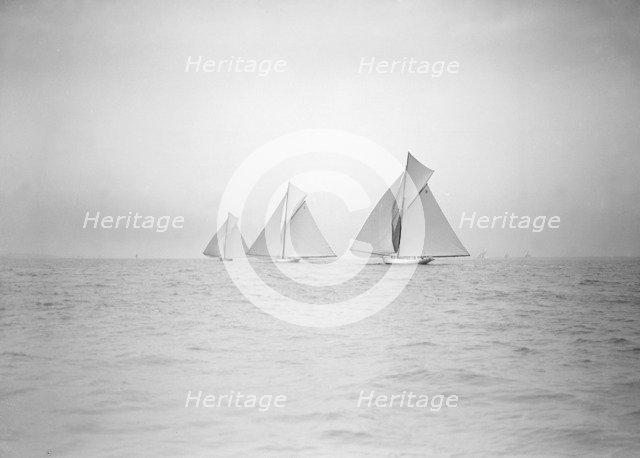 Start of Cowes to Weymouth Race, August 1911. Creator: Kirk & Sons of Cowes.