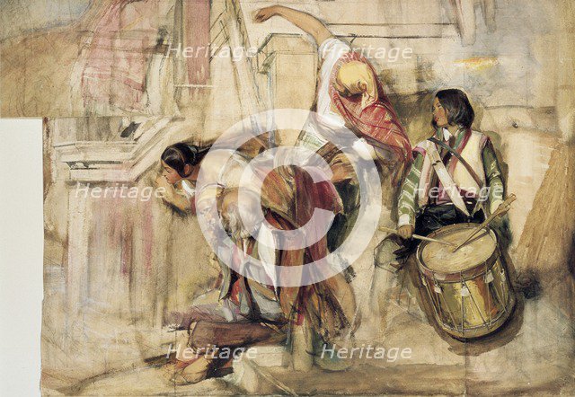 Study for the Proclamation of Don Carlos, 1834-1838. Artist: John Frederick Lewis.
