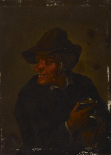 A man holding a glass, c1650s. Creator: David Teniers II.