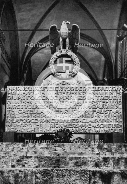Monument on the Munich Feldherrnhalle, Germany, 1936. Artist: Unknown
