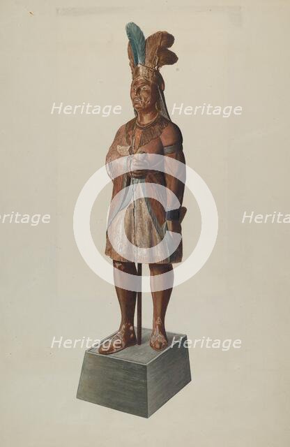 Cigar Store Indian, c. 1937. Creator: Henry Murphy.
