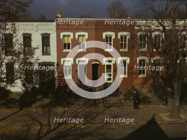 Row houses, corner of N and Union Streets S.W., Washington, D.C., between 1941 and 1942. Creator: Louise Rosskam.