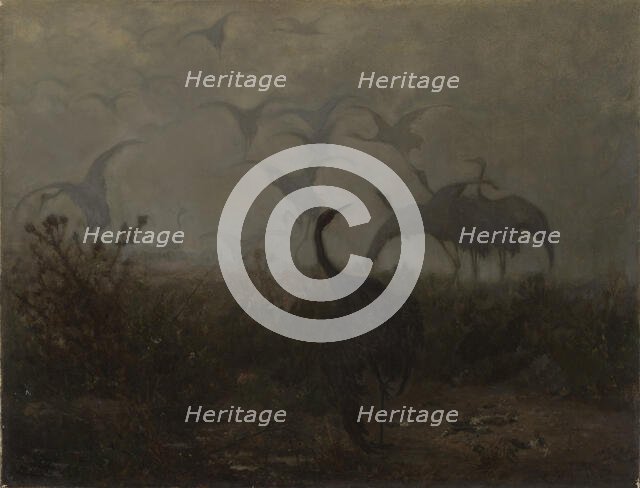 Cranes, 1870. Creator: Jozef Chelmonski.