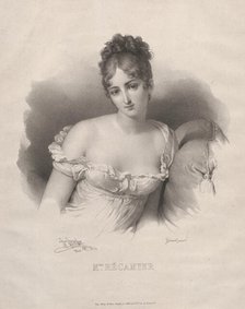 Portrait of Madame Récamier, née Julie Bernard (1777-1849), 1826. Creator: Grevedon, Pierre Louis Henri (1776-1860).