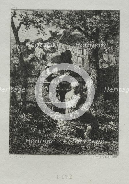 Summer Day. Creator: Charles-Émile Jacque (French, 1813-1894).