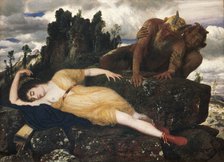 Sleeping Diana Watched by Two Fauns, 1877. Artist: Böcklin, Arnold (1827-1901)