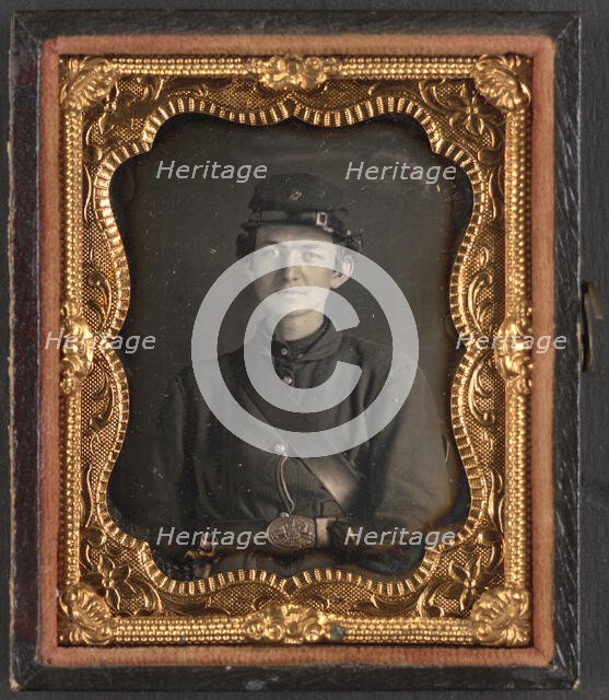 Unidentified soldier in Union uniform of the 119th Pennsylvania Volunteer..., between 1861 and 1865. Creator: Unknown.