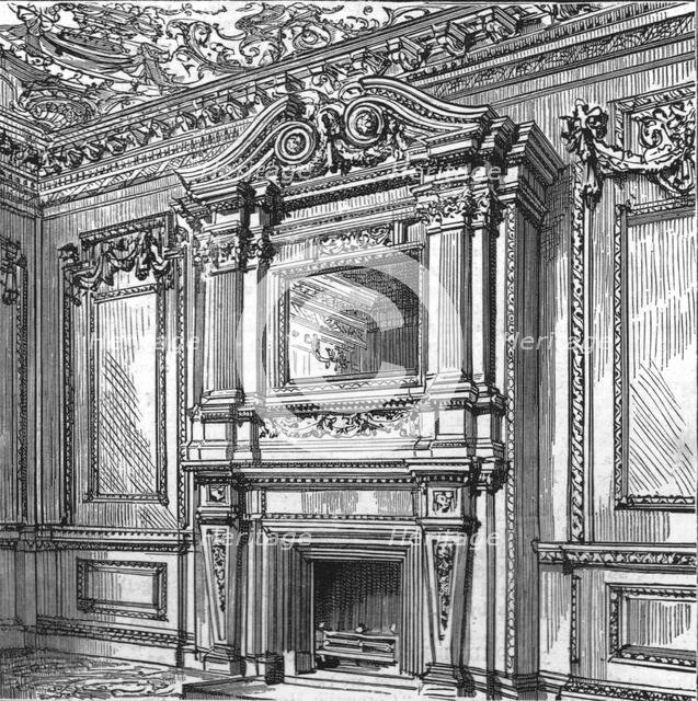 'An old London Mansion - 'Cowfields', 30 Old Burlington Street, Mantelpiece on Ground Floor', 1886.  Creator: Unknown.