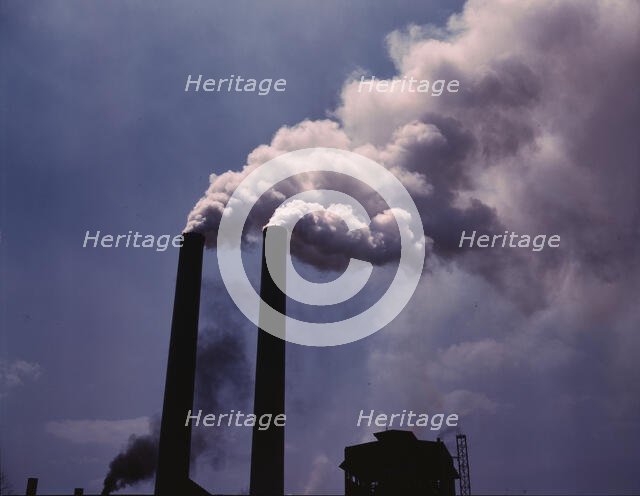 Smoke stacks, 1942. Creator: Alfred T Palmer.