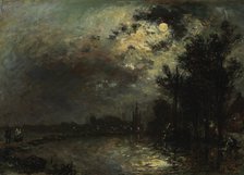 View on Overschie in Moonlight, 1872. Artist: Jongkind, Johan Barthold (1819-1891)