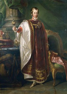 Emperor Ferdinand I in the regalia of the Order of the Golden Fleece, 19th century. Creator: Unknown.