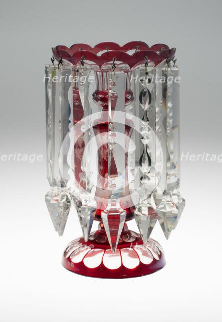 Candelabra, Bohemia, c. 1840/50. Creator: Bohemia Glass.