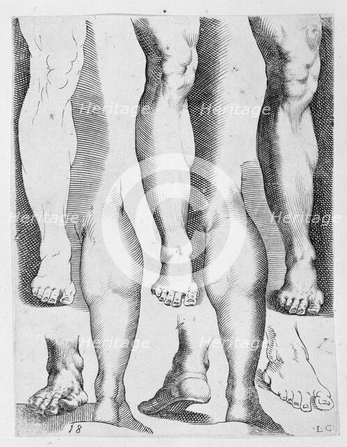 Five Legs and Three Feet, 17th century., 17th century. Creator: Luca Ciamberlano.