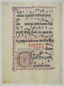 Manuscript Leaf with Initial G, from an Antiphonary, German, second quarter 15th century. Creator: Unknown.