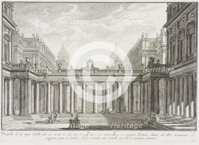 Courtyard Surrounded by Porticoes, c1743. Creator: Giovanni Battista Piranesi.