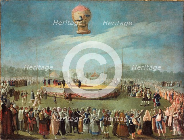 Ascent of a Balloon in the Presence of the Court of Charles IV, ca. 1783. Artist: Carnicero, Antonio (1748-1814)