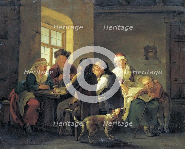 A Family Lunching in a Tavern, 1770-1774. Creator: Georg Melchior Kraus.