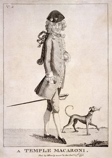 'A Temple Macaroni', 1772. Artist: Anon