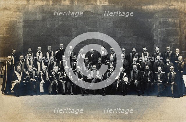 St Bartholomew's Hospital, London: group portrait in academic costume, c1908. Creator: Unknown.