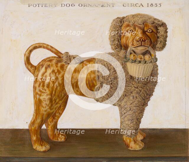 Pottery Dog Ornament, c. 1938. Creator: Cleo Lovett.