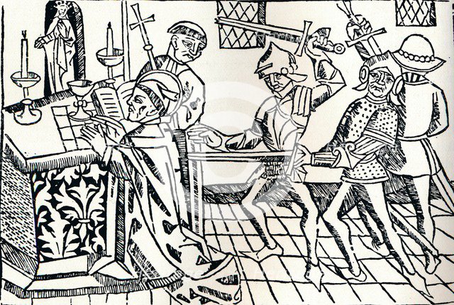 'Martyrdom of St. Thomas of Canterbury', c1484. Artist: William Caxton.