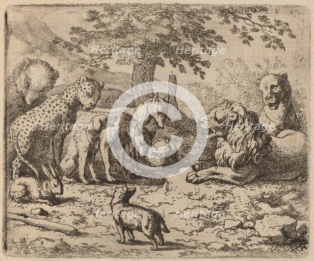 The Lion Seeks Advice, probably c. 1645/1656. Creator: Allart van Everdingen.