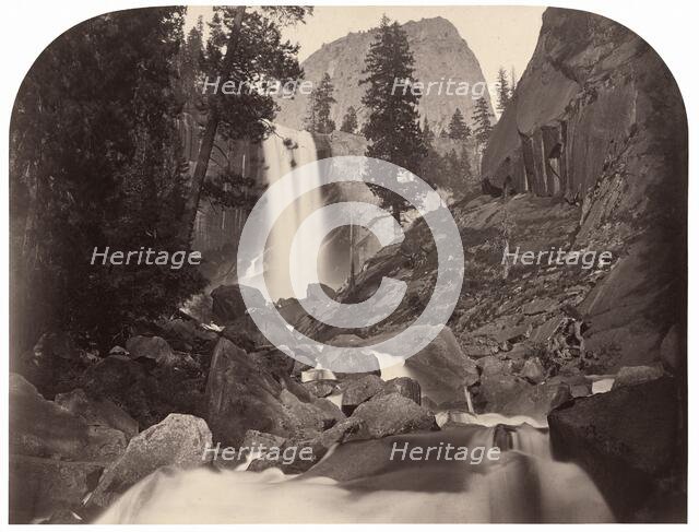 Piwyac, Vernal Fall, 300 feet, Yosemite, 1861. Creator: Carleton Emmons Watkins.