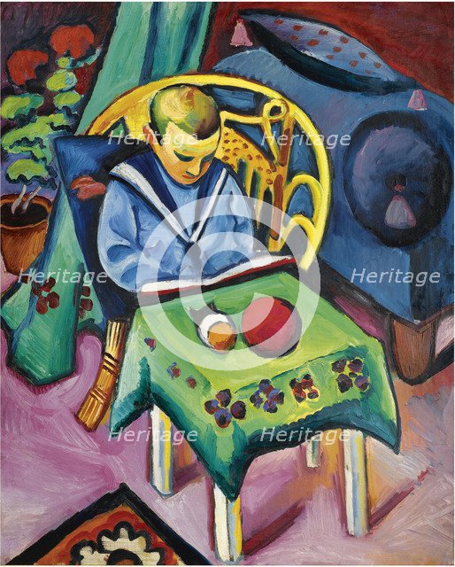 Boy with book and toys, 1912. Artist: Macke, August (1887-1914)