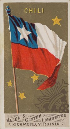 Chile, from Flags of All Nations, Series 1 (N9) for Allen & Ginter Cigarettes Brands, 1887. Creator: Allen & Ginter.