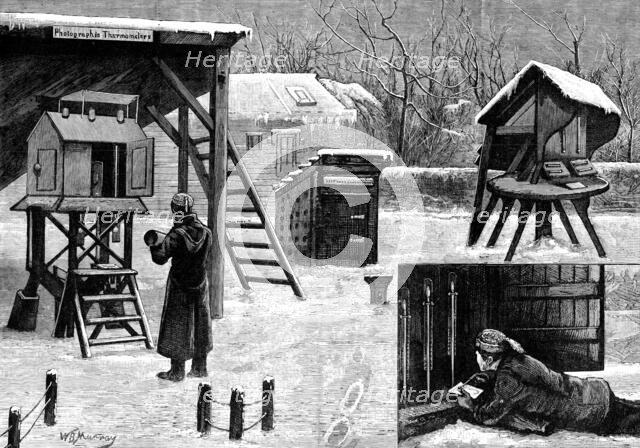 Greenwich Observatory: photographing the temperature; method of reading deep-sunk thermometers, 1881 Creator: Unknown.