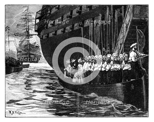 Visit of the Queen to the Emperor and Empress of the French at Cherbourg, France, 1858.Artist: William Barnes Wollen