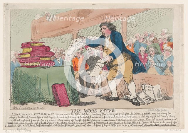 The Word-Eater, December 30, 1786., December 30, 1786. Creator: Thomas Rowlandson.