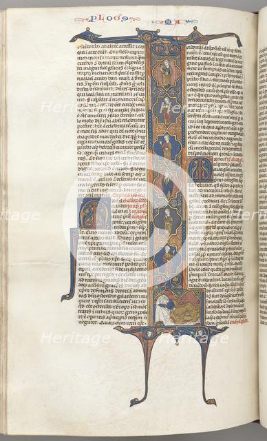 Fol. 391v, Matthew, full-length historiated initial L, the Tree of Jesse, with a sleeping Jesse…, c. Creator: Unknown.