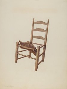 Handmade Chair - Rawhide Seat, c. 1939. Creator: Manuel G. Runyan.