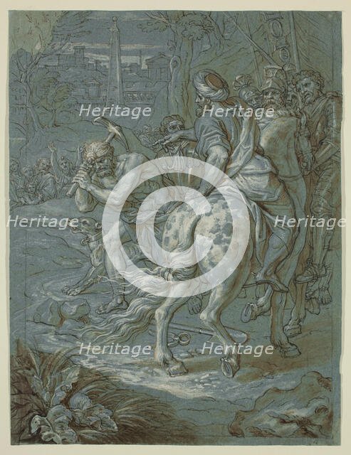 Breaking Ground for the Erection of the Cross, c1680. Creator: Michel Ange Corneille.