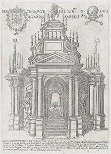 Catafalque for Duke Alessandro Farnese, 1593. Creators: Giovanni Maggi, Giuseppe Cesari.